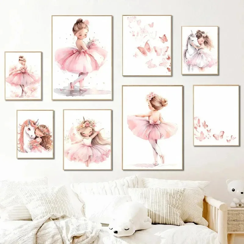 Poster Kupu-kupu Unicorn Gadis - Baby Nursery Decor Girl ulasan dan harga