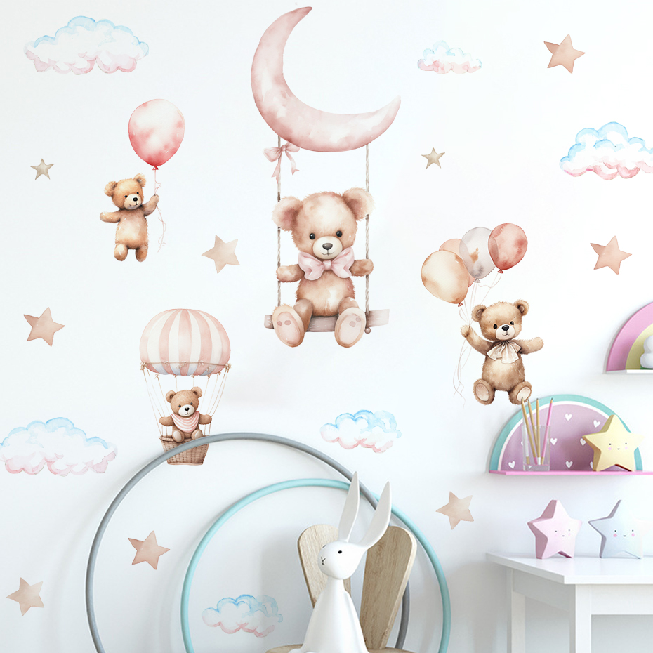 Stiker dinding awan balon udar - Baby Nursery Boy ulasan dan harga