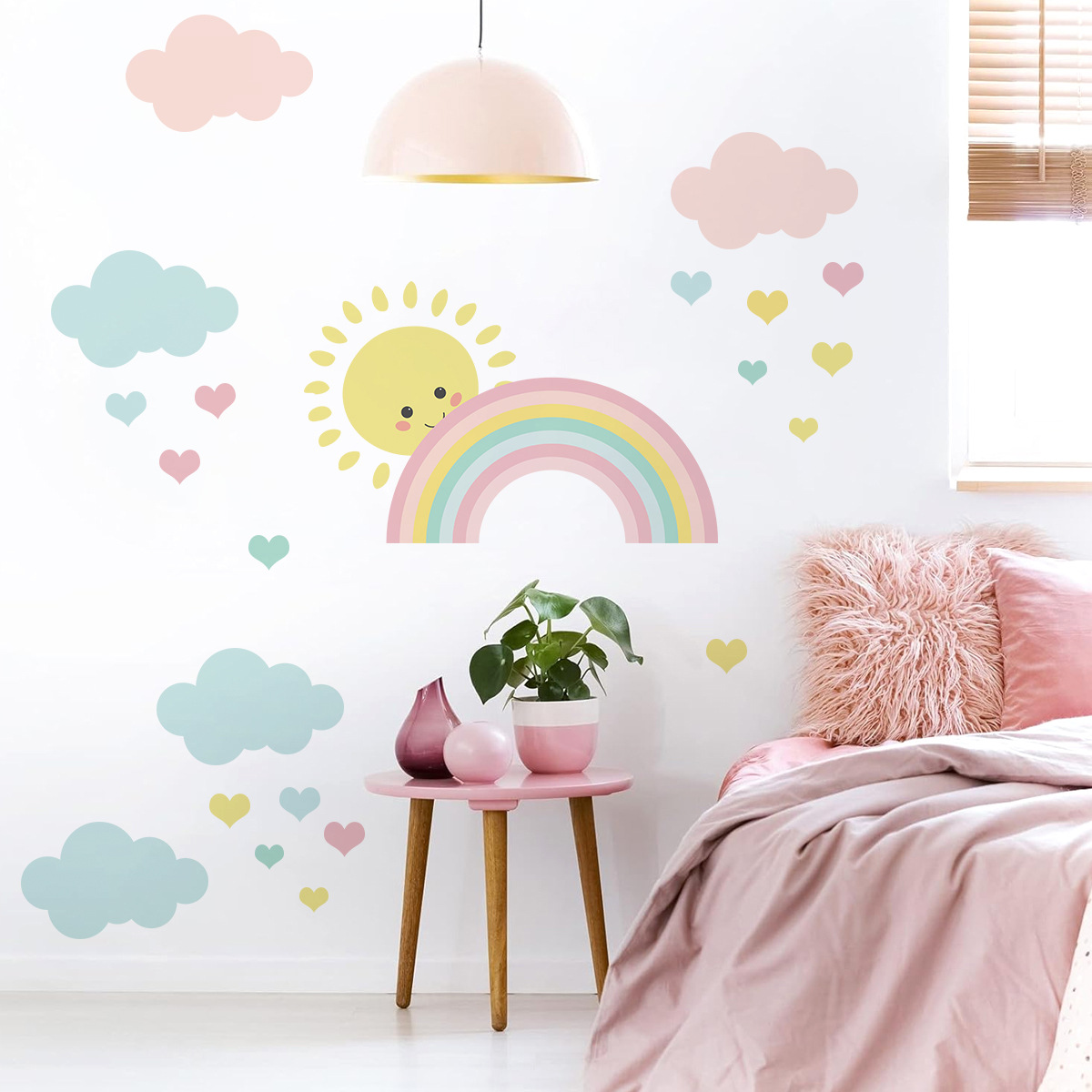 Stiker Dinding Awan Pelangi Ma - Baby Nursery Boy ulasan dan harga