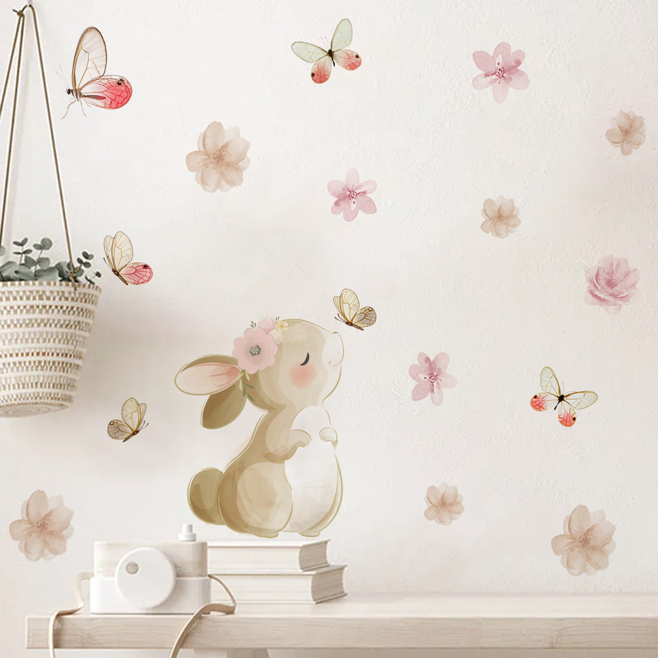 Stiker dinding kupu-kupu bunga - Baby Nursery Decor Girl ulasan dan harga