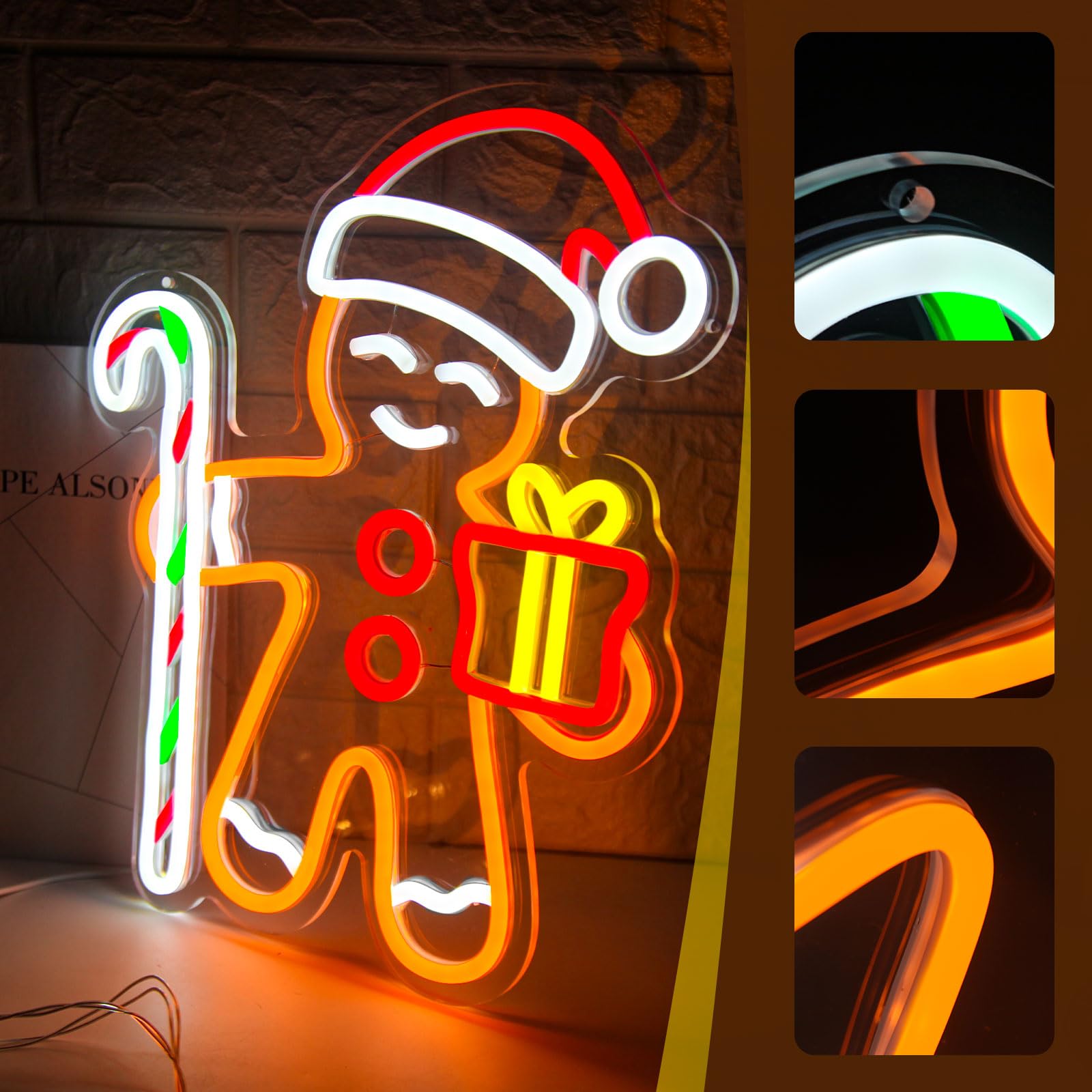 Lampu Neon LED Gingerbread Man - Baby Nursery Wall Lights ulasan dan harga